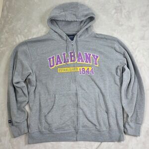 VINTAGE‎ UAlbany Sweatshirt Mens Grey XL Hoodie JanSport NCAA Great Danes NY